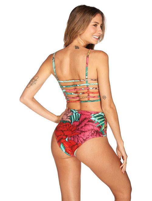Cropped Regata e Hot Pants com Tiras Colores