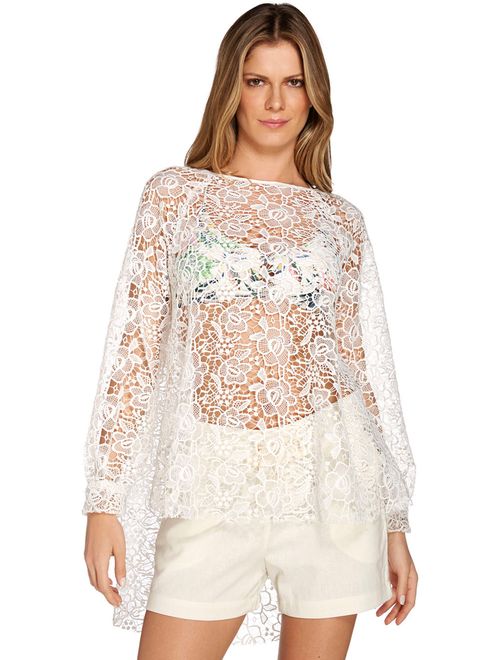 Blusa Manga Longa Guipure - Desfile