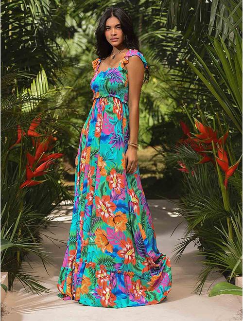 Vestido Midi Estampado Colômbia