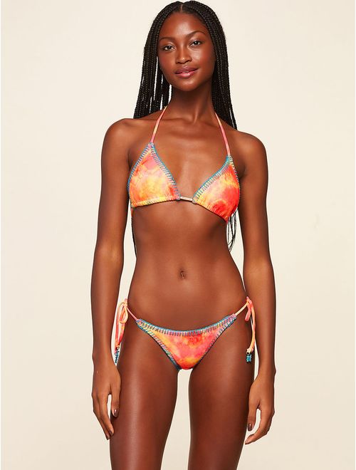 Top Cortininha  Summer Rainbow e Tanga Amarradinho Estampada Summer  Rainbow
