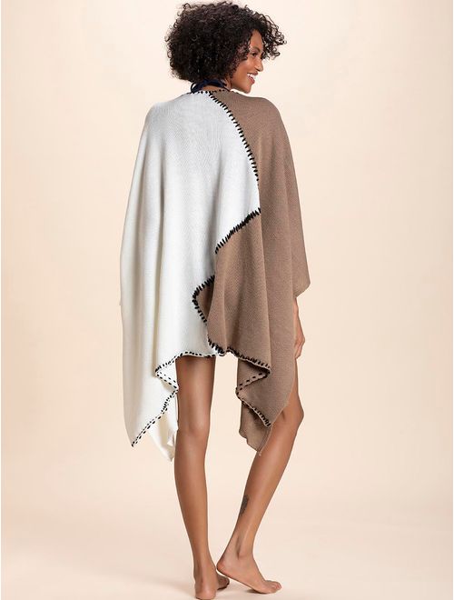 Poncho em Tricot Barva