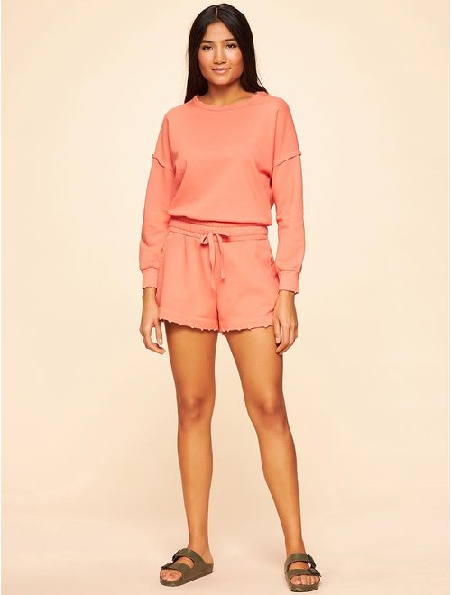 Shorts Liso de Moletom Básico Mar