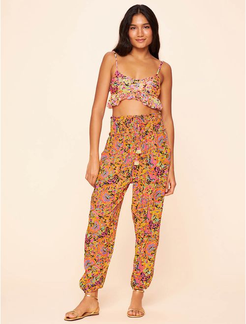 Top Cropped  + Calça de Linho Estampada Swell