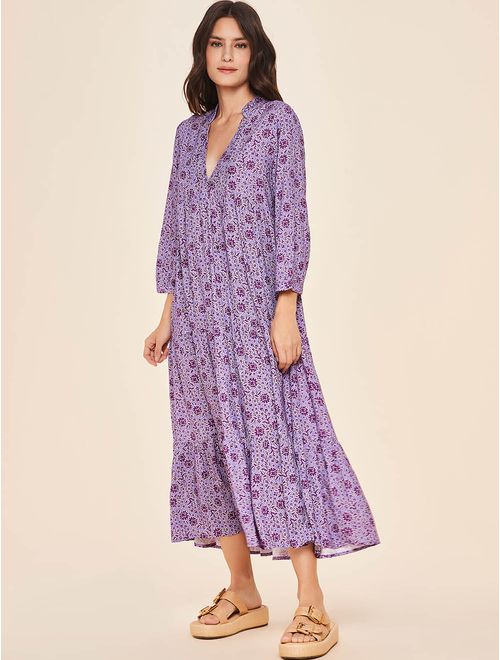 Vestido Estampado Em Linho Raya