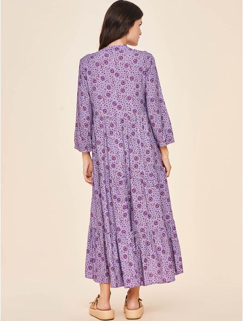 Vestido Estampado Em Linho Raya