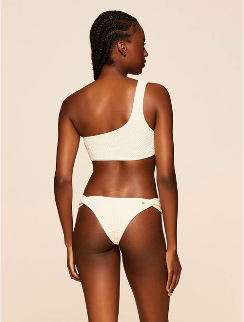 Top Faixa Ombro Único + Tanga Lateral Média Lisos Hermosa