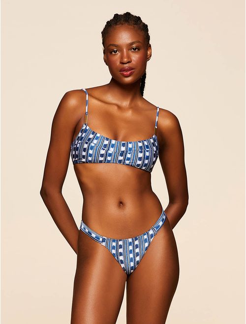 Top Faixa + Tanga Lateral Média Estampada Montevidéu