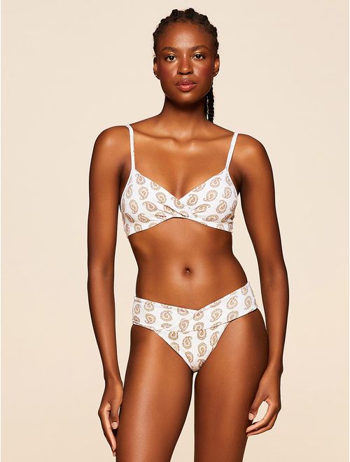 Top Meia Taça + Tanga Lateral Larga Estampada Arena