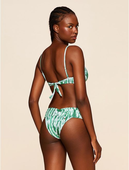 Top Meia Taça + Tanga Faixa Estampada Playa