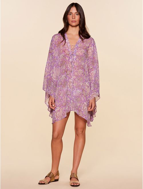 Kaftan Curto Estampado Las Flores