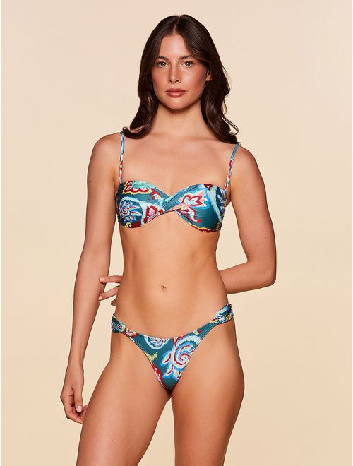 Top Faixa + Tanga Lateral Média Estampada Puerto