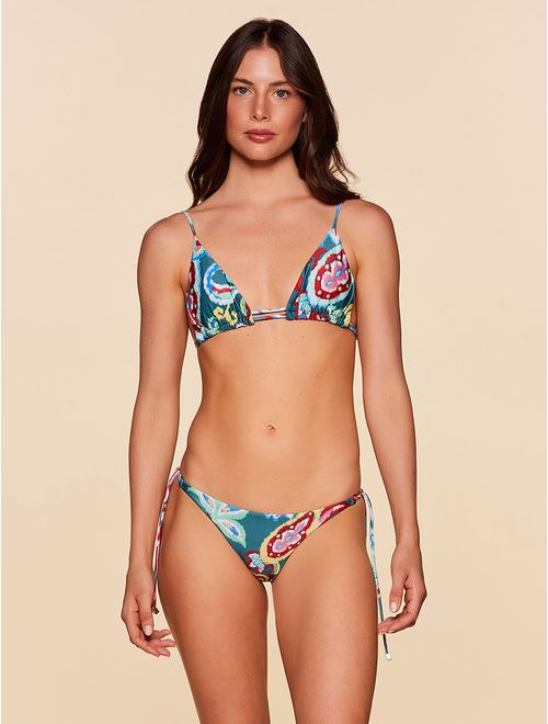 Top Cortininha + Tanga Amarradinha Estampada Puerto
