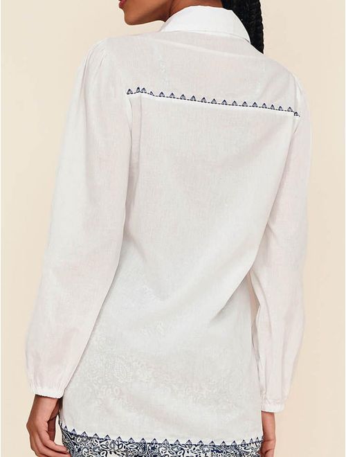 Camisa Lisa Bordada Nusa