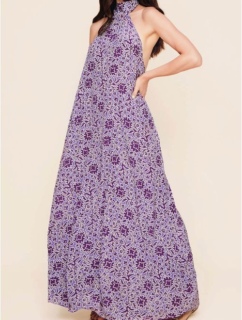 Vestido Longo Em Seda Raya