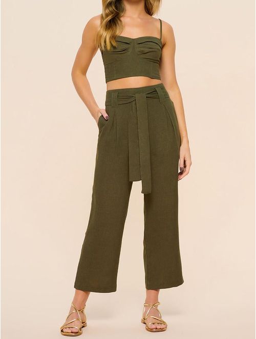 Cropped Regata em Linho Mawi