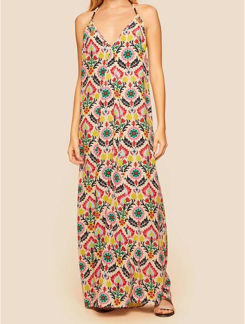 Vestido em Viscose com Seda Acapulco