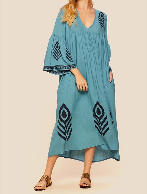 Vestido Bordado em Linho Laguna
