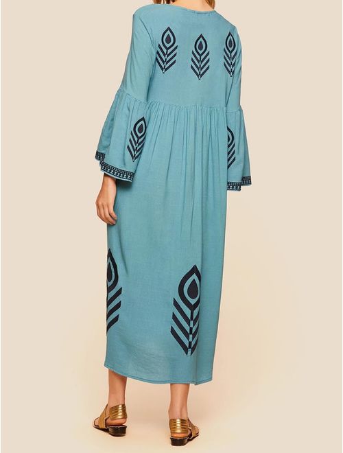 Vestido Bordado em Linho Laguna