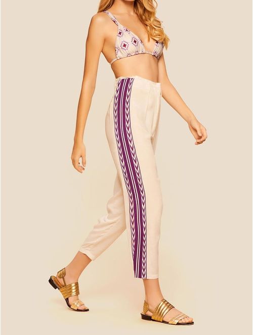 Calça Estampada em Linho Vera Cruz