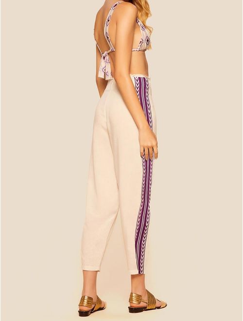 Calça Estampada em Linho Vera Cruz