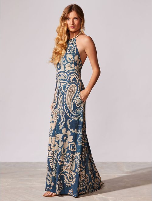 Vestido Longo Estampado Monaco