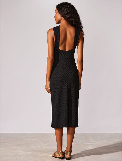 Vestido Midi com Textura Noir