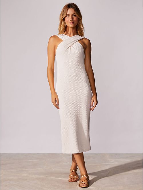 Vestido Midi com Textura Noir