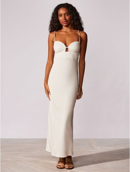 Vestido Midi com Linho Noir