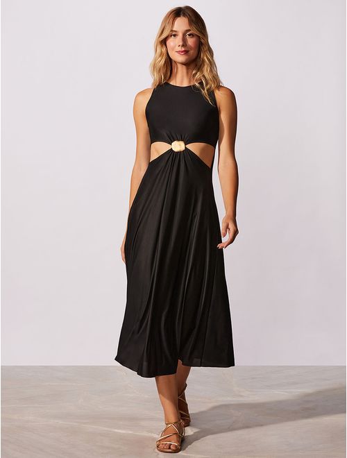 Vestido Midi Liso Noir