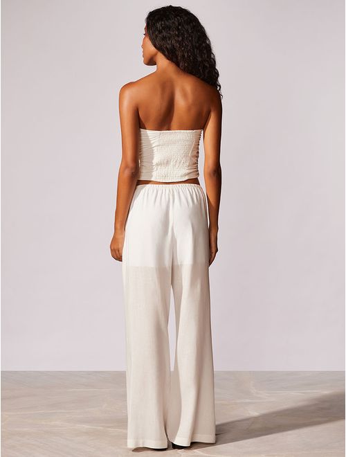 Calça Pantalona com Linho Noir