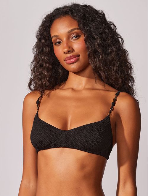 Top Meia Taça com Textura Noir