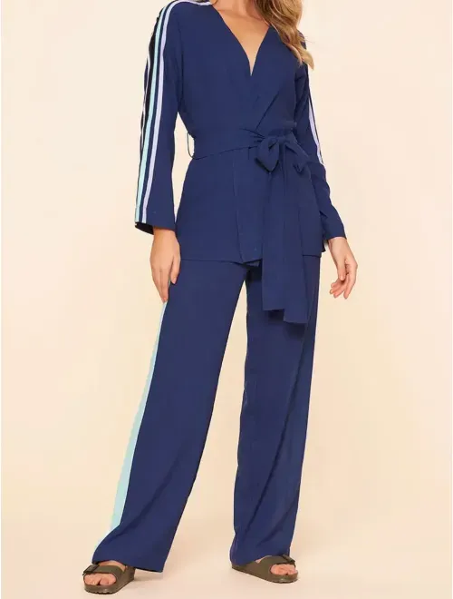 Kimono Curto em Linho Double Colors