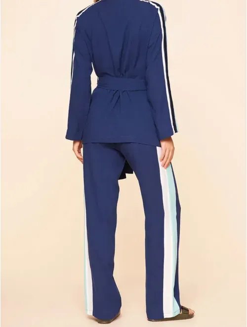 Kimono Curto em Linho Double Colors