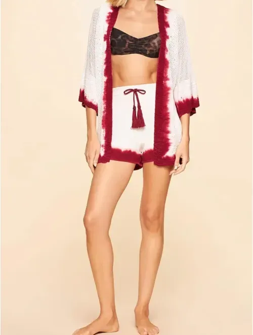 Shorts Em Tricot Estampado Natural
