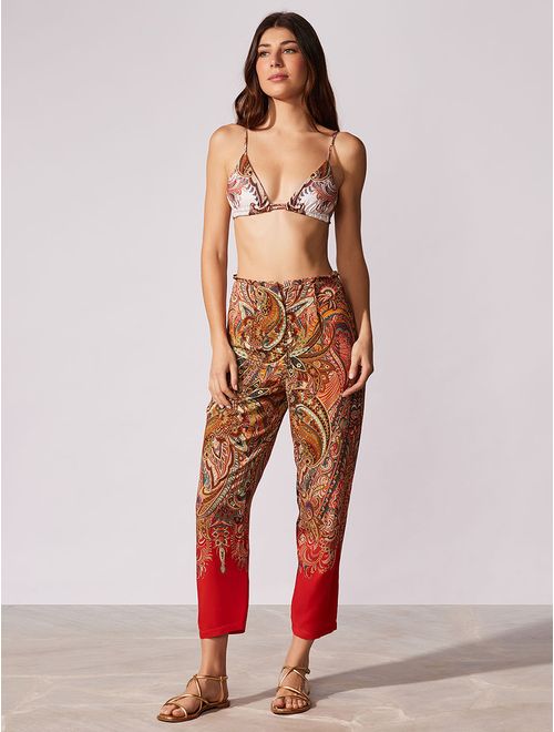 Calça Barrel Estampada Capri
