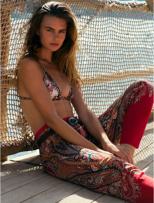 Calça Barrel Estampada Capri