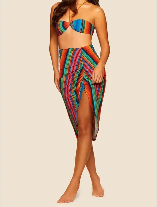 Saia Midi Estampada Tulum