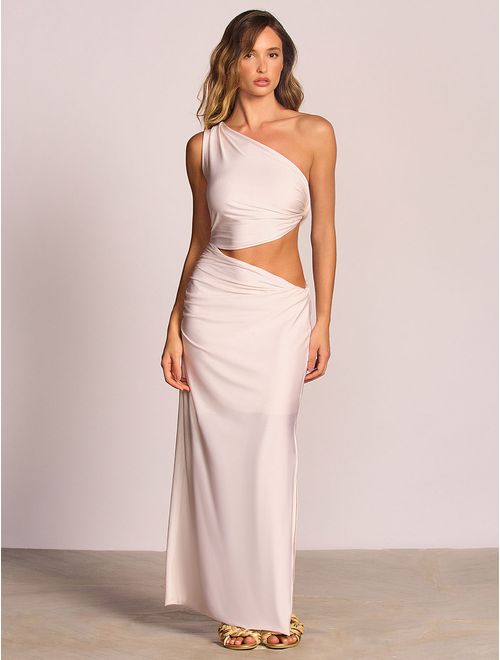 Vestido Ombro Único Liso Lune