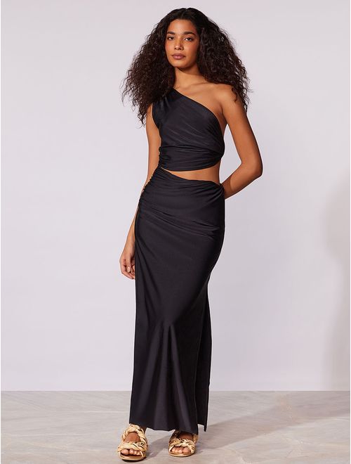 Vestido Ombro Único Liso Lune