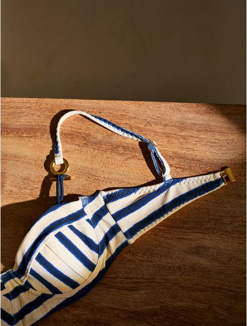 Top Meia Taça Estampado Navy