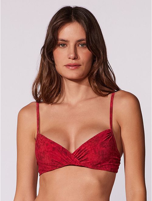 Top Meia Taça Estampado Paysage