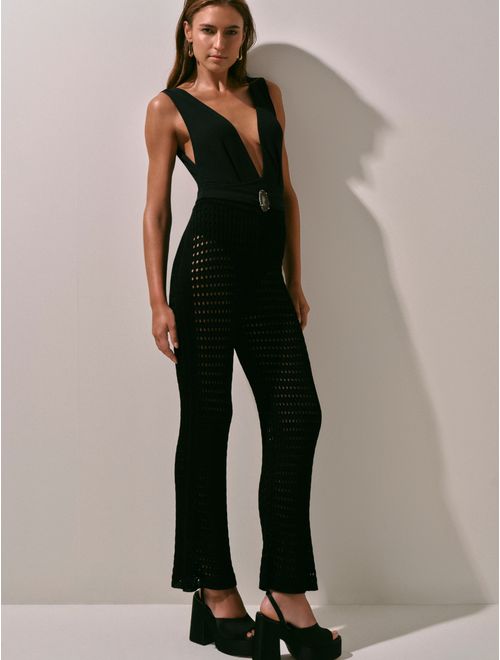 Calça Reta em Tricot Cannes