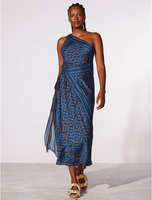 Vestido Ombro Único Estampado Veredas