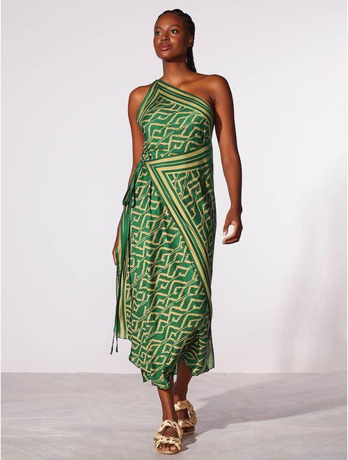 Vestido Ombro Único Estampado Veredas