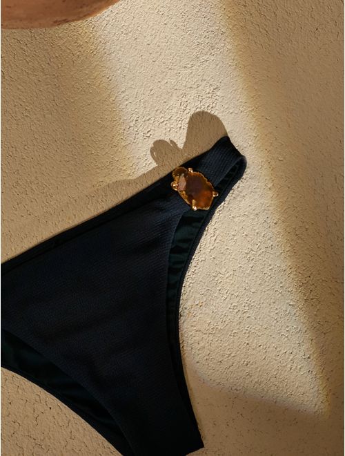 Top Meia Taça + Tanga Lateral Média Lisa Salis