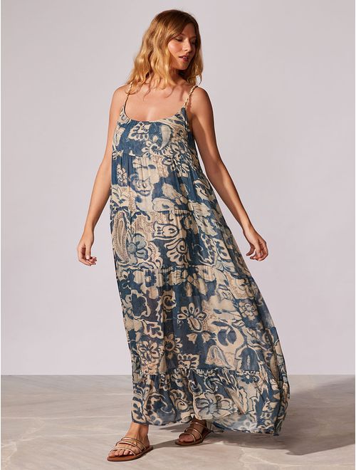 Vestido Longo Estampado Monaco