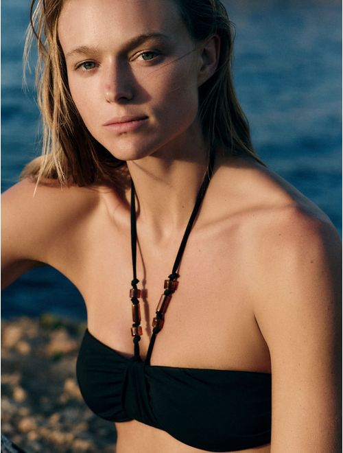 Top Frente Única + Tanga Fio Duplo Lisa Onyx