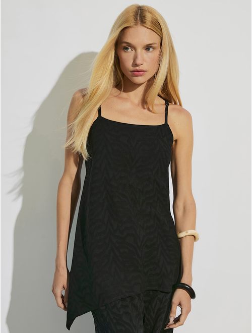 Blusa Assimétrica Lisos Jacquard