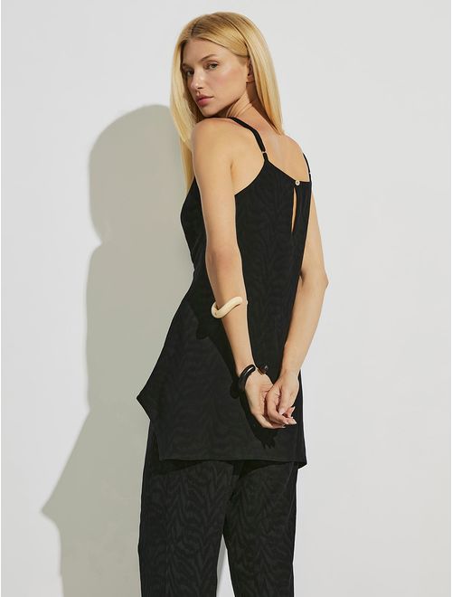 Blusa Assimétrica Lisos Jacquard